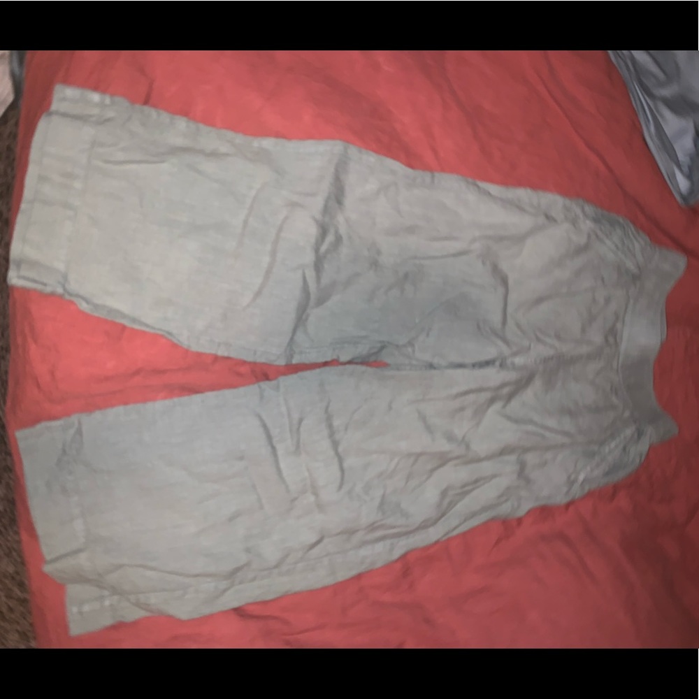 Tahari green linen pants